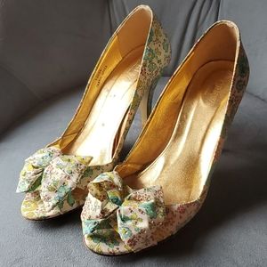 J. Crew Collection floral heels sz 7.5